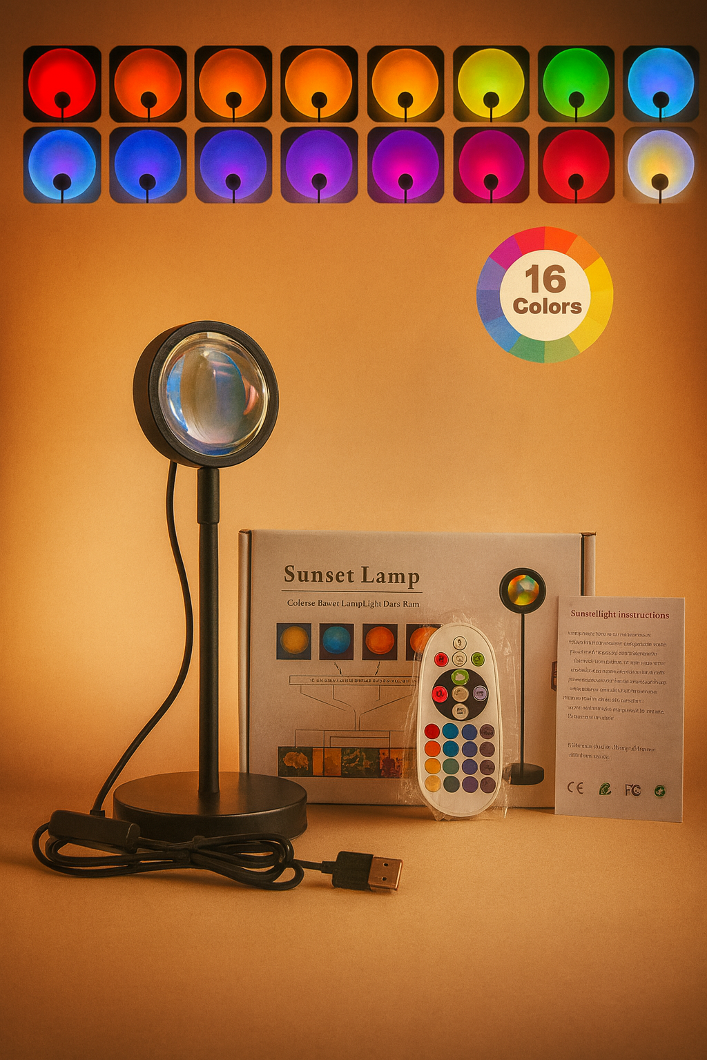 Lampe Projection Arc-en-Ciel – Éclairage Moderne & Créatif | Zenova